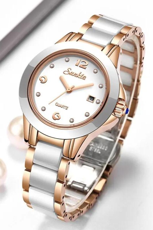 Relógio Feminino Rose Gold com Diamantes Cravejados