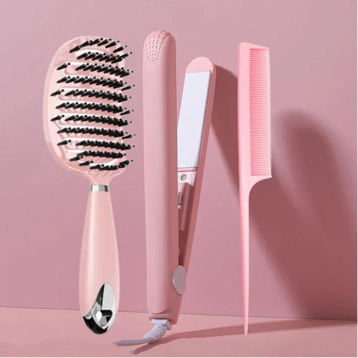 Mini Alisador Cerâmico Portátil Rosa: Cabelos Lisos e Brilhantes em Instantes