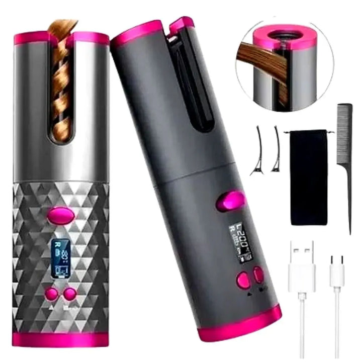 Modelador de Cachos Automático Sem Fio Portátil TwistGlam para Cabelos Perfeitos