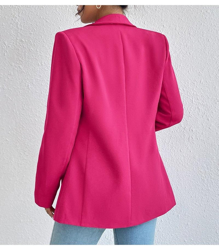 Blazer Alfaiataria Amanda Feminino em Crepe em Lapela Alongado - Mariom Fashion