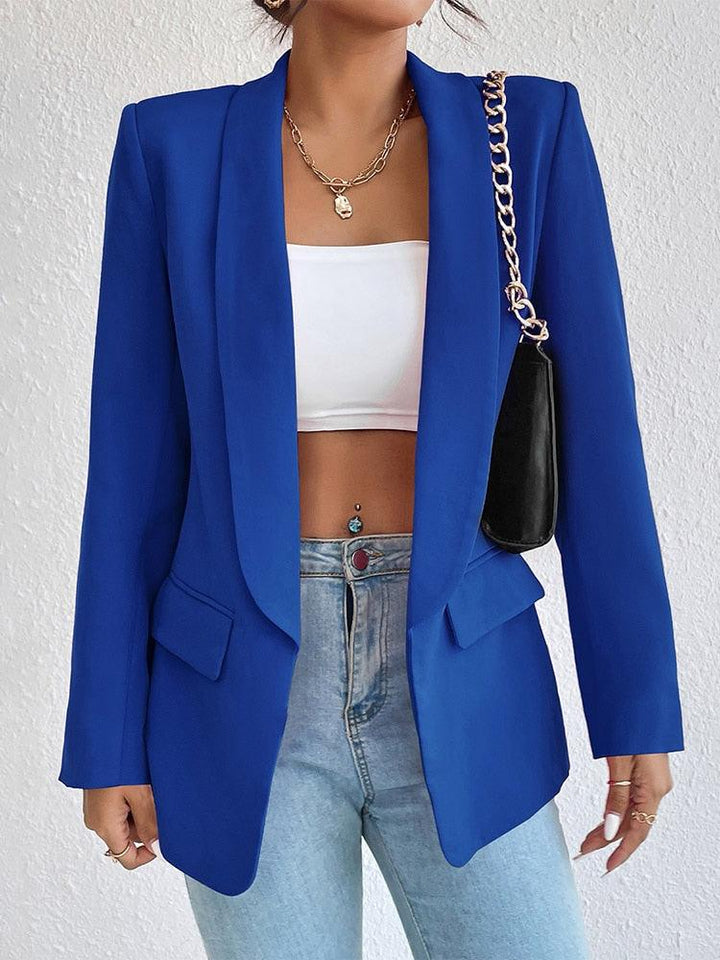 Blazer Alfaiataria Amanda Feminino em Crepe em Lapela Alongado - Mariom Fashion