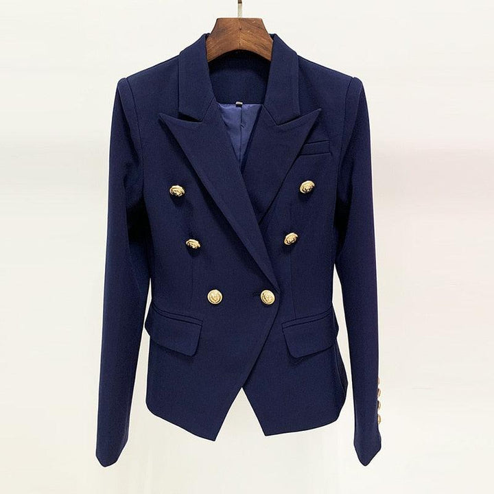 Blazer Clássico Inglês Transpassado com Botões de Leão - Mariom Fashion