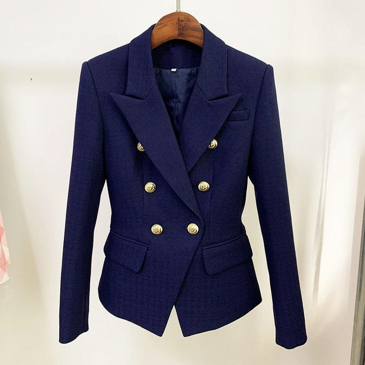 Blazer Inglês Transpassado com Botões de Leão - Mariom Fashion