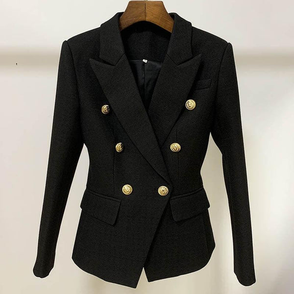 Blazer Inglês Transpassado com Botões de Leão - Mariom Fashion