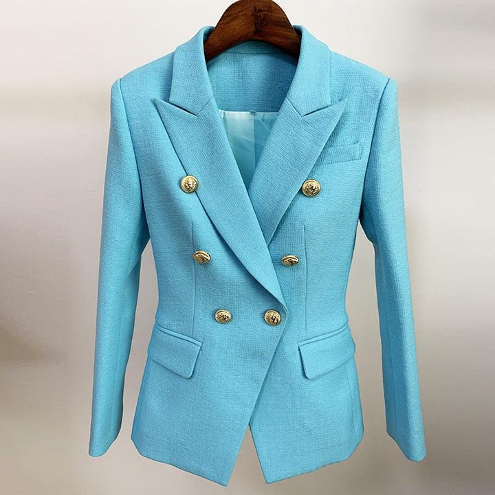 Blazer Inglês Transpassado com Botões de Leão - Mariom Fashion