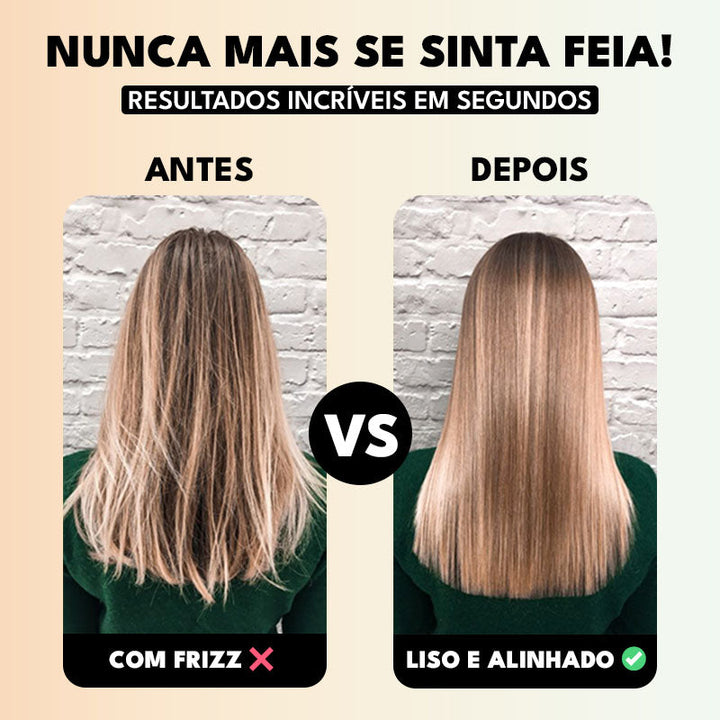 Escova Alisadora de Cabelo Portátil PureGlam 5-em-1 Sem Fio: Alisamento Rápido e Perfeito