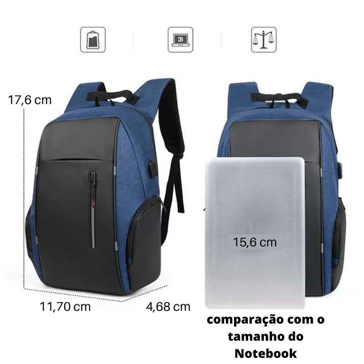 Mochila À Prova d'Água para Notebook com Porta USB - Mariom Fashion