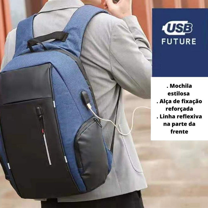 Mochila À Prova d'Água para Notebook com Porta USB - Mariom Fashion