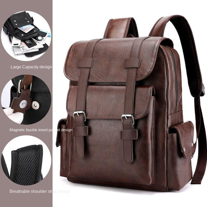 Mochila Couro Masculina Clássica Light - Mariom Fashion