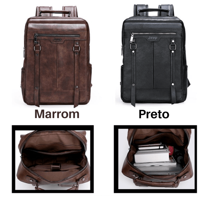 Mochila de Couro Masculina para Dia-a-Dia - Mariom Fashion