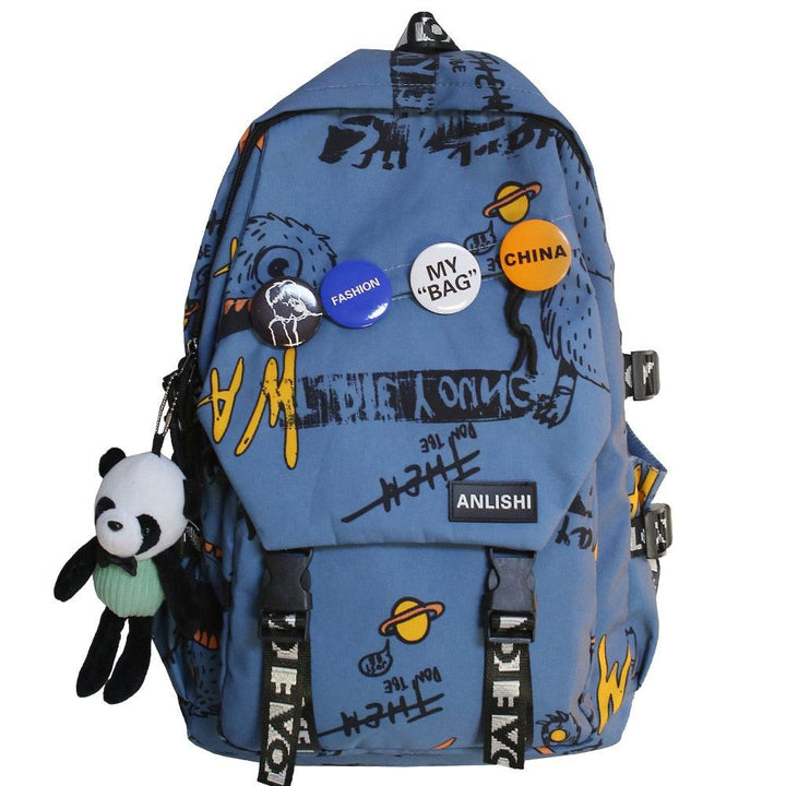 Mochila Escolar Arte Grafite Anlishi®+ Ursinho de Brinde - Mariom Fashion