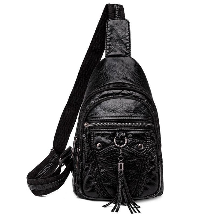 Mochila Feminina Couro Bolsa Frontal - Mariom Fashion