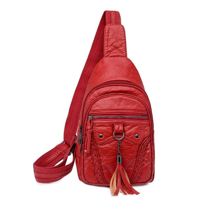 Mochila Feminina Couro Bolsa Frontal - Mariom Fashion