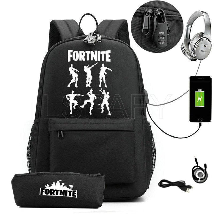 Mochila Infantil Senha Fortnite Dancinhas + Estojo de BRINDE - Mariom Fashion