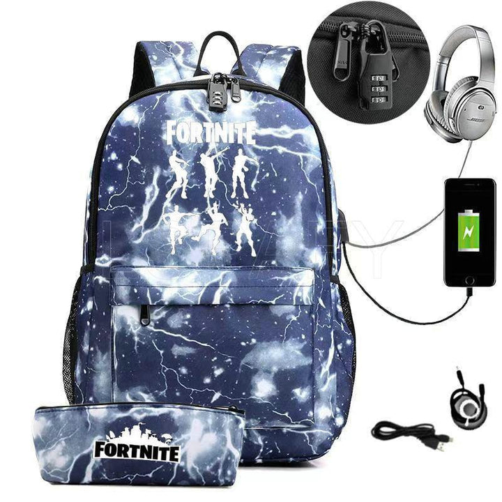 Mochila Infantil Senha Fortnite Dancinhas + Estojo de BRINDE - Mariom Fashion