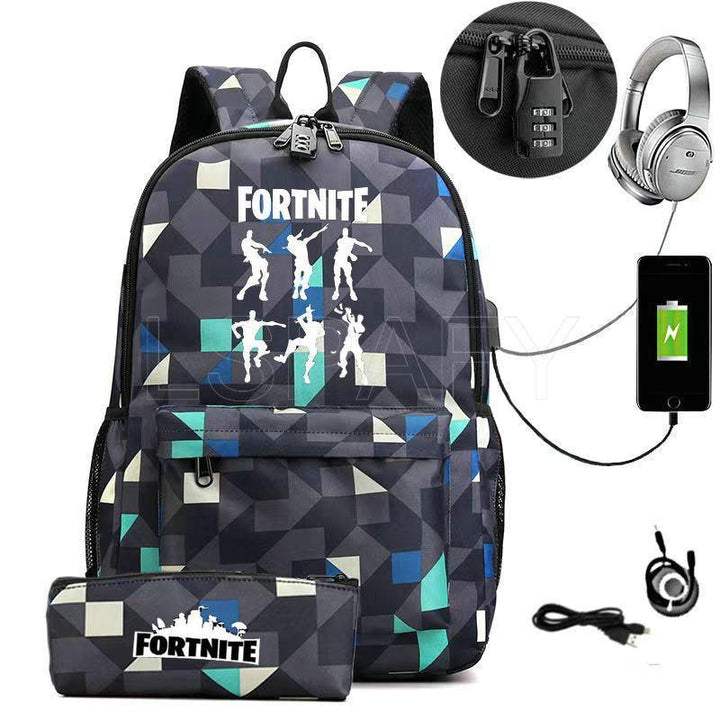 Mochila Infantil Senha Fortnite Dancinhas + Estojo de BRINDE - Mariom Fashion