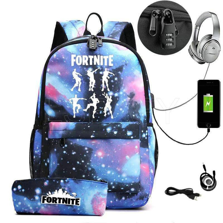 Mochila Infantil Senha Fortnite Dancinhas + Estojo de BRINDE - Mariom Fashion