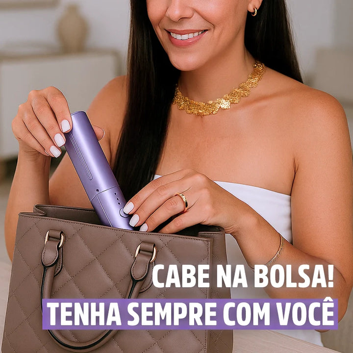 Pente Alisador de Cabelo 5 em 1 Sem Fio InfiniteGlam: Alisamento, Ondulação, Volume, Brilho