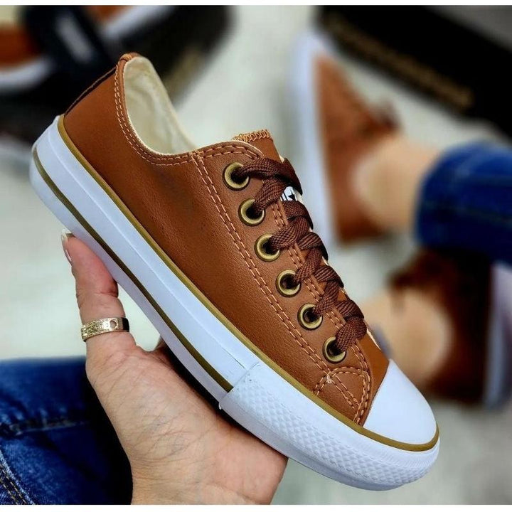 Tênis de Couro Feminino Premium Estilo All Star - Mariom Fashion